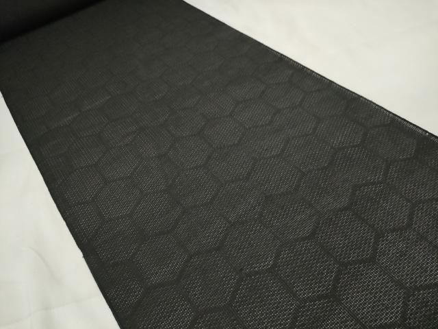 平和屋着物▽羽織・コート　西陣　反物　羽尺　スリーシーズン　春夏秋　塵除け　亀甲紋紗　黒地　逸品　未使用　DAAW8257zzz 平和屋着物▽羽織・コート 西陣 反物 羽尺 スリーシーズン 春夏秋 塵除け