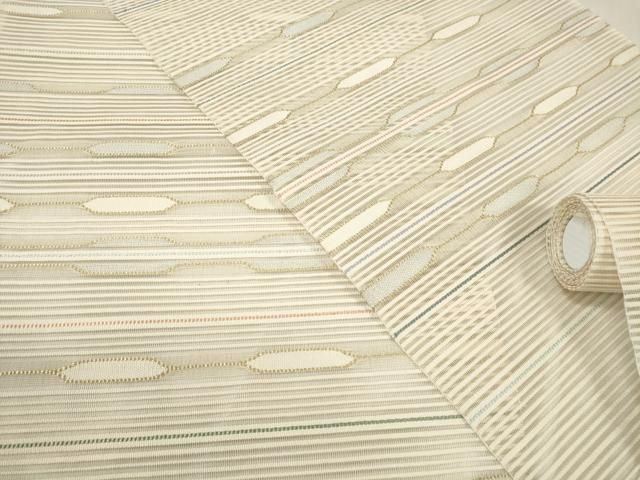 平和屋着物 夏物 名古屋帯 帯反物 絽綴れ 横段文 金糸 zzz