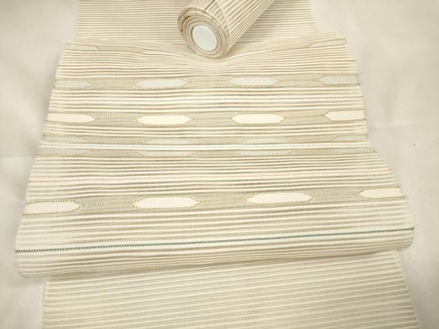 平和屋着物 夏物 名古屋帯 帯反物 絽綴れ 横段文 金糸 zzz