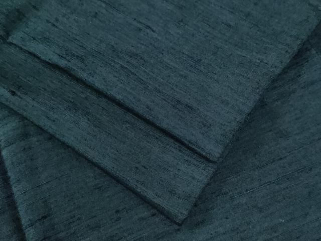 平和屋着物 男性 紬 色無地 青藍色 正絹 yc