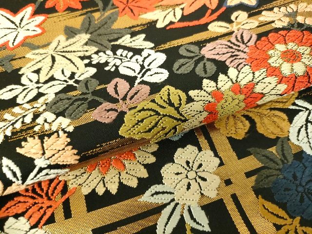 逸品 唐織 能衣唐草文 正絹六通柄袋帯 古典柄 花菱蔓唐花 金糸 訪問着 帯締付 美品】 袋帯 逸品 華文 花唐草 唐織 金銀糸 白 六通 正絹 【中古