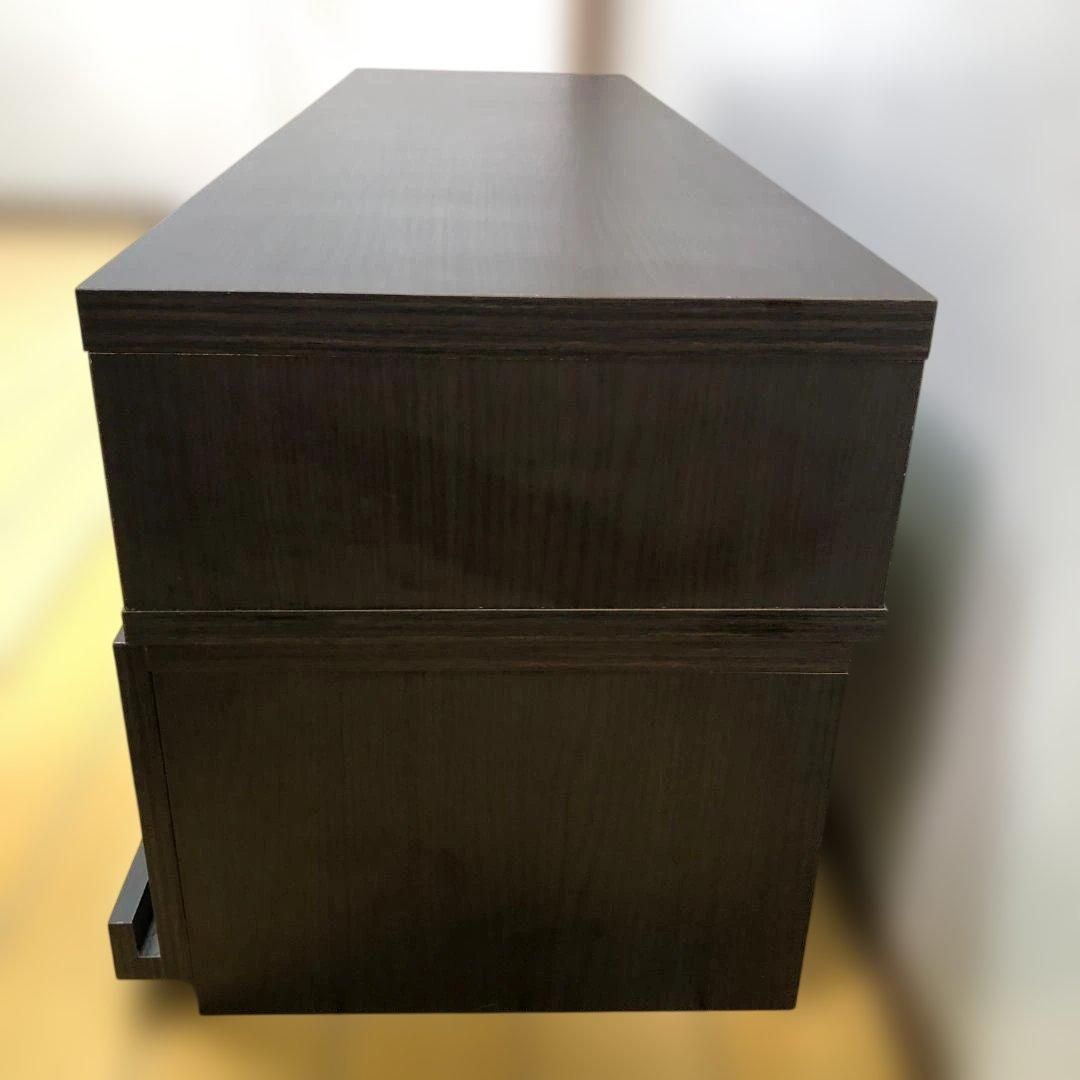 テレビボード ローボード 伸縮式 ダークブラウン AVボード 収納