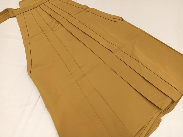 平和屋着物 男性 馬乗り袴 色無地 黄土色 正絹 ph