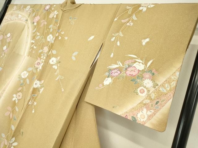 平和屋着物○訪問着 流水花文 暈し染め 金彩 正絹 逸品 DAAY9367az