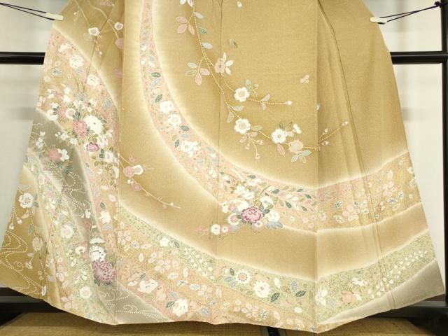 平和屋着物○訪問着 流水花文 暈し染め 金彩 正絹 逸品 DAAY9367az
