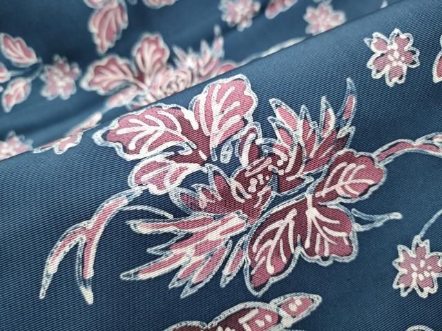  平和屋着物 塩瀬 九寸名古屋帯 手描き ろうけつ染 花蝶文 正絹 hy 名古屋帯 帯