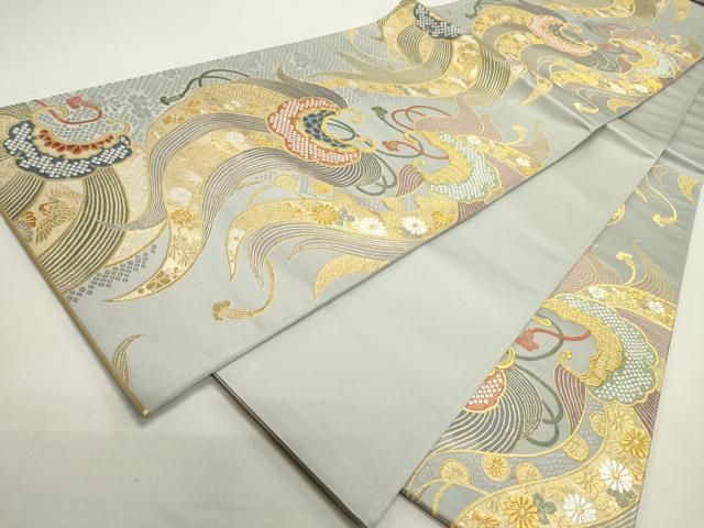 平和屋着物●六通柄袋帯　唐織　宝尽くし　金糸　正絹　逸品　DAAZ2354op 平和屋着物○六通柄袋帯 唐織 宝尽くし 金糸 正絹 逸品 DAAZ2354op