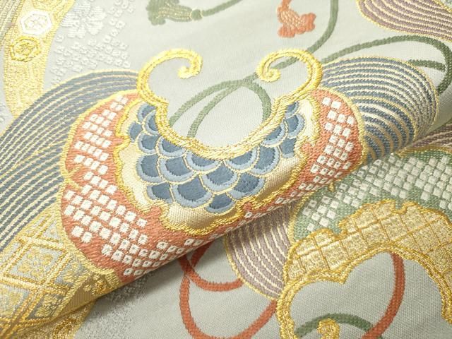 平和屋着物○六通柄袋帯 唐織 宝尽くし 金糸 正絹 逸品 DAAZ2354op