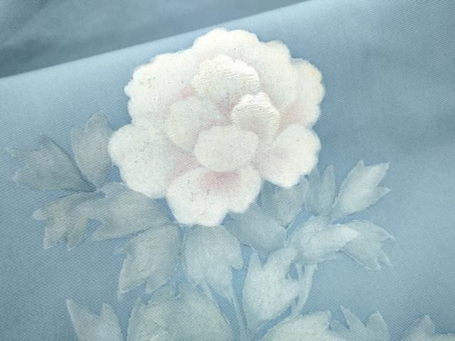 平和屋着物●塩瀬　九寸名古屋帯　手描き　刺繍　枝牡丹　正絹　逸品　CABA4955hy 平和屋着物○塩瀬 九寸名古屋帯 手描き 刺繍 枝牡丹 正絹 逸品 CABA4955hy