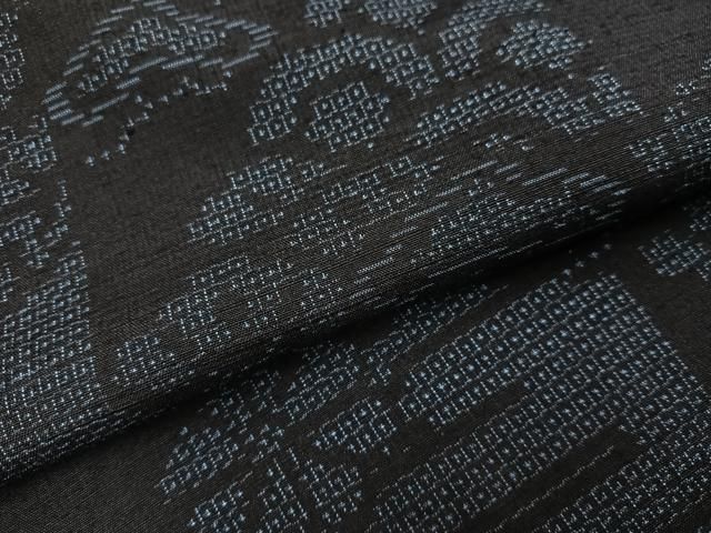  平和屋着物 結城紬 100亀甲 亀甲草花文 正絹 ph 紬 着物