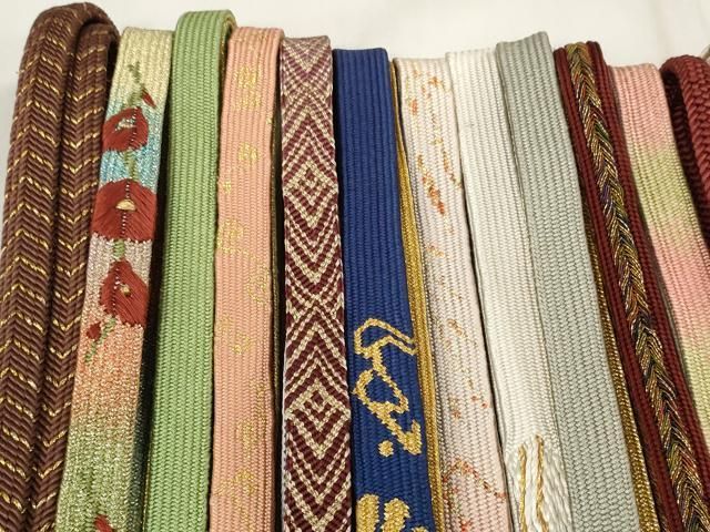 平和屋着物 和装小物 帯締め20本セット 高麗組 笹浪組 亀甲組 飾り玉 金糸 zzz