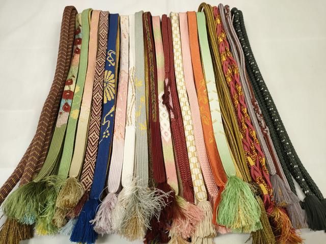 平和屋着物 和装小物 帯締め20本セット 高麗組 笹浪組 亀甲組 飾り玉 金糸 zzz