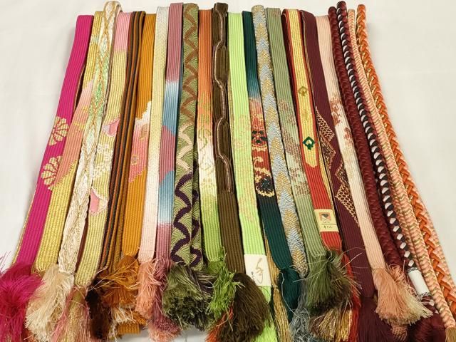 平和屋着物 和装小物 帯締め20本セット 高麗組 笹浪組 螺鈿箔付き 金糸 zzz