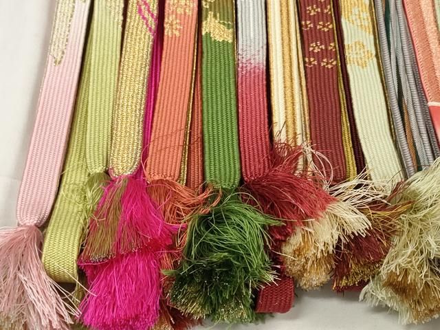  平和屋着物 和装小物 帯締め20本セット 高麗組 金糸 長尺 あり zzz 帯締め 帯留め 帯飾り