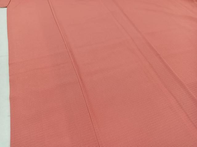  平和屋着物 夏物 振袖 色無地 甚三紅色 正絹 jh 振袖 着物