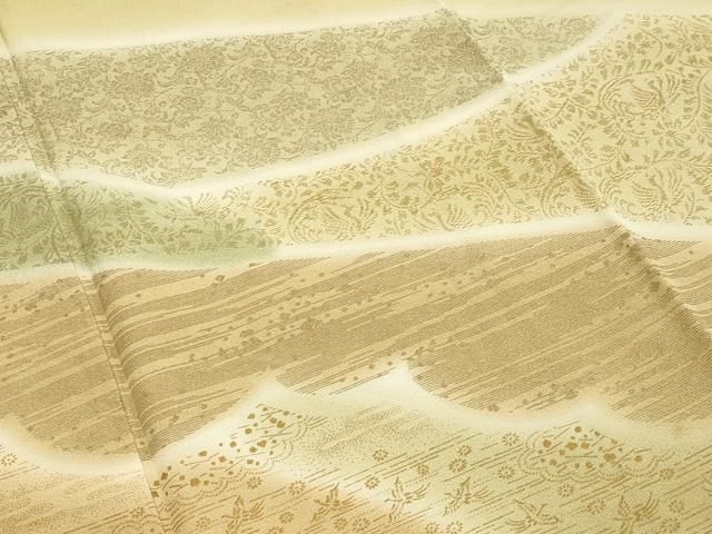 平和屋着物●漆屋金蔵　訪問着　鳳凰花唐草文　暈し染め　金彩　正絹　逸品　CABA1519gh 平和屋着物○漆屋金蔵 訪問着 鳳凰花唐草文 暈し染め 金彩 正絹 逸品