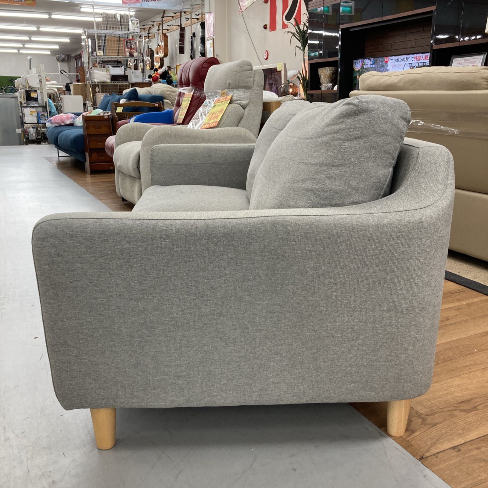 ファブリック2Pソファ 布製