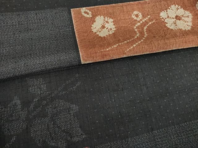  平和屋着物 伝統工芸士 七代目 吉澤与市 結城紬 絞り 100亀甲 段違い花文 正絹 ck 紬 着物