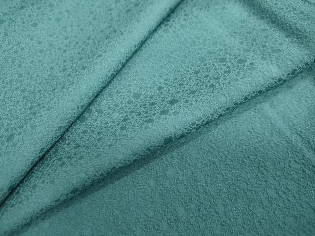 平和屋着物 上質な色無地 箔散らし地紋 青竹色 正絹 ud