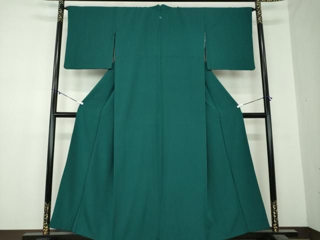 平和屋着物 上質な色無地 高麗納戸色 正絹 ps