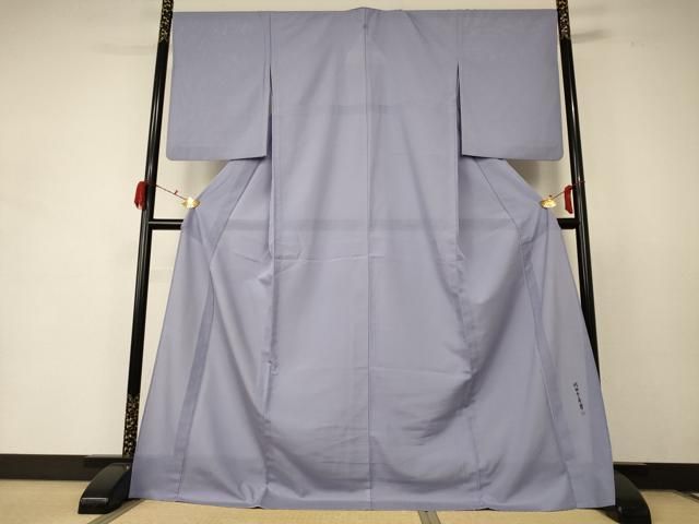 平和屋着物 人間国宝 羽田登喜男監修 夏物 色無地 絽 牡丹鼠色 ロング丈 洗える着物 jd