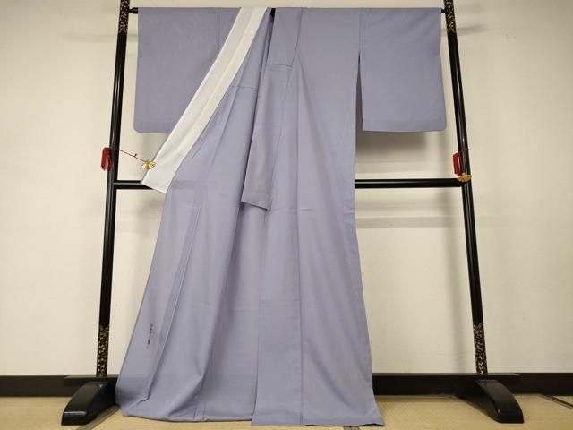 平和屋着物 人間国宝 羽田登喜男監修 夏物 色無地 絽 牡丹鼠色 ロング丈 洗える着物 jd