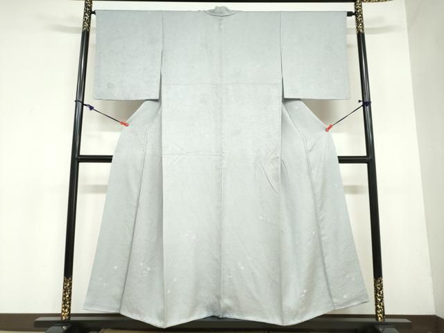 平和屋着物 上質な色無地 茶屋辻模様 鼠色 反端付き 正絹 ud