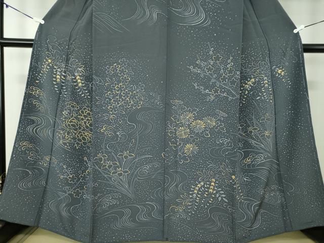平和屋着物○訪問着 ろうけつ染め 立波吉祥花文 金彩 正絹 逸品 未使用