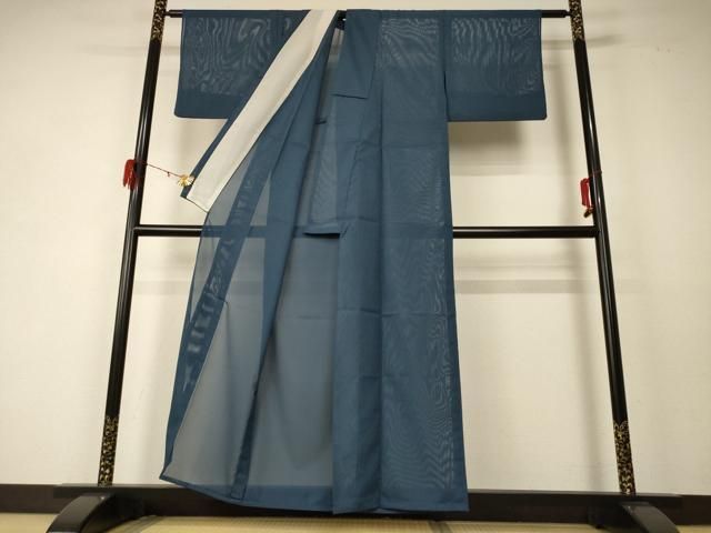 平和屋着物 夏物 色無地 絽 鉄御納戸色 洗える着物 jd