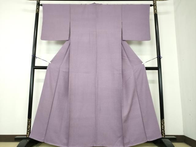 平和屋着物 上質な色無地 霞地紋 鳩羽色 松坂屋扱い 正絹 ps