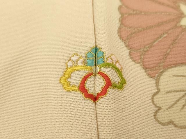 平和屋着物○訪問着 駒刺繍 地紙花文 金彩 正絹 逸品 DABA1031ps