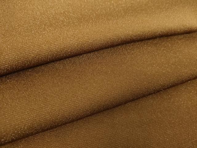 平和屋着物 上質な色無地 枯茶色 銀通し地 正絹 ps