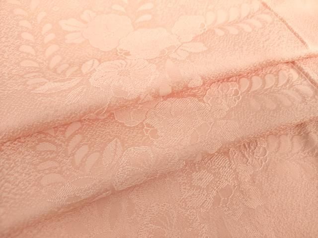 平和屋着物 上質な色無地 辻が花地紋 水柿色 正絹 ps