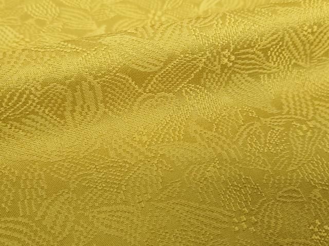  平和屋着物 上質な色無地 南天地紋 芥子色 正絹 ps 色無地 着物