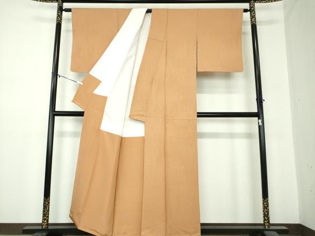  平和屋着物 上質な色無地 時季の彩 深支子色 証紙付き 正絹 ps 色無地 着物