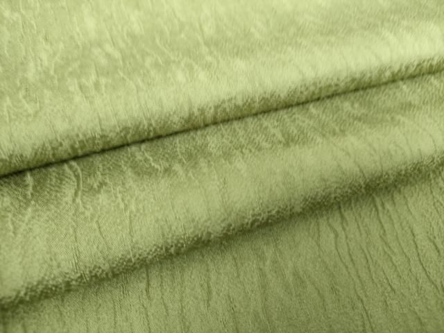 平和屋着物 上質な色無地 霞地紋 松葉色 正絹 ps