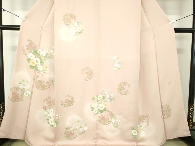 平和屋着物○訪問着 作家物 刺繍 花丸文 暈し染め 正絹 逸品