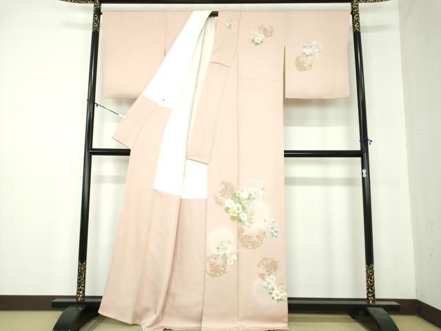 平和屋着物●訪問着　作家物　刺繍　花丸文　暈し染め　正絹　逸品　DABA1072ps 平和屋着物○訪問着 作家物 刺繍 花丸文 暈し染め 正絹 逸品