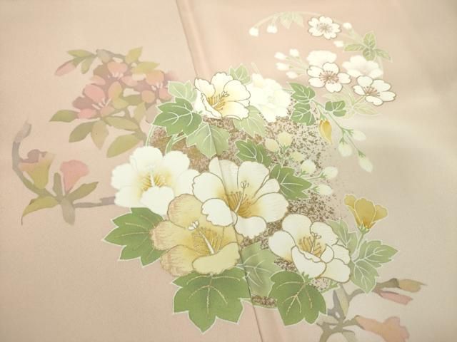 平和屋着物○訪問着 作家物 刺繍 花丸文 暈し染め 正絹 逸品
