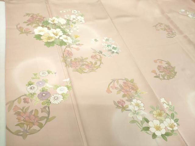 平和屋着物○訪問着 作家物 刺繍 花丸文 暈し染め 正絹 逸品