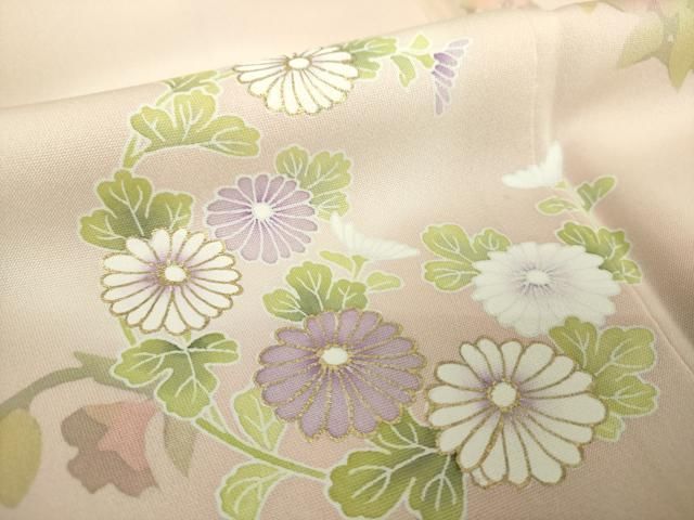 平和屋着物○訪問着 作家物 刺繍 花丸文 暈し染め 正絹 逸品