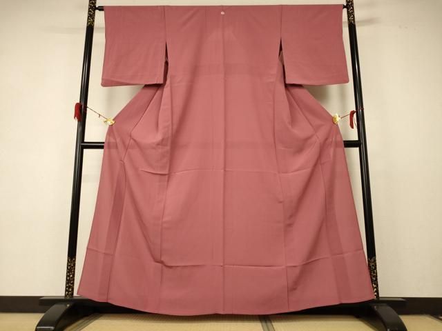 平和屋着物 夏物 色無地 絽 真赭色 三越扱い 正絹 jd