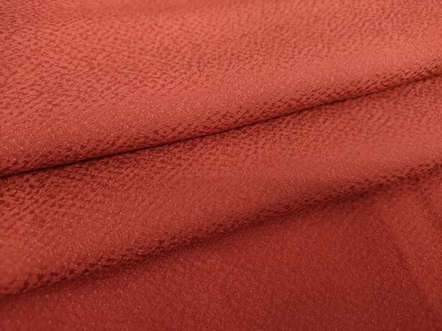 平和屋着物 上質な色無地 霞地紋 紅海老茶色 正絹 ps