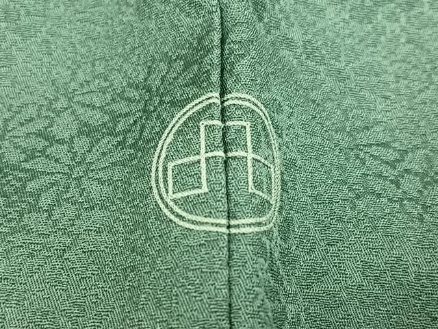  平和屋着物 上質な色無地 花地紋 老竹色 正絹 ph 色無地 着物