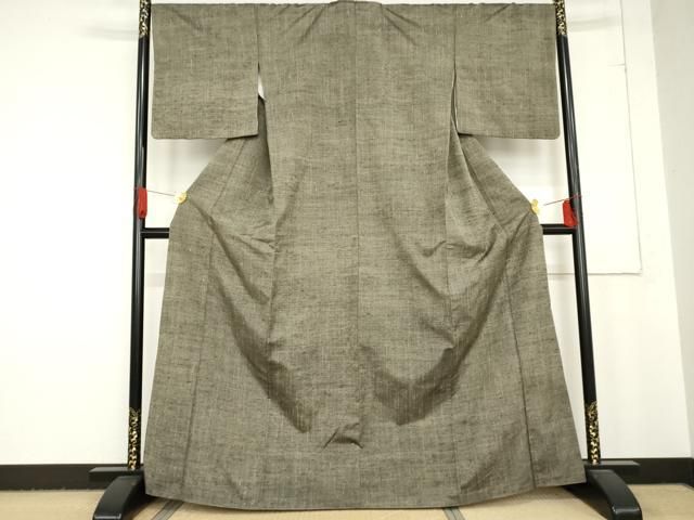 平和屋着物○上質な紬 色無地 煤竹色 正絹 逸品 AAAT0592zg