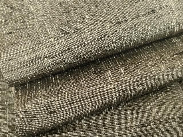 平和屋着物 上質な紬 色無地 肥後煤竹色 正絹 cs