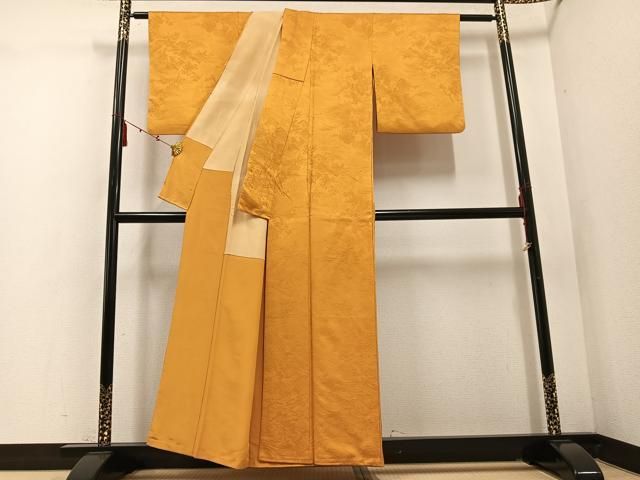  平和屋着物 上質な色無地 立波青海波地紋 狐色 正絹 ph 色無地 着物