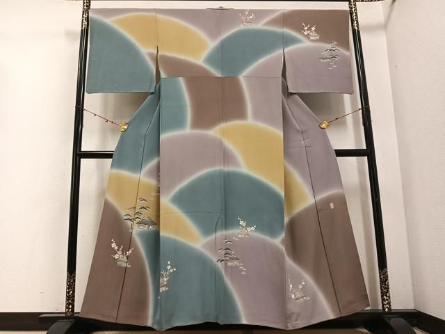 十日町友禅　女流作家【遠田藤舟】友禅染め訪問着　花唐草　上品な正絹 縮緬　未使用 十日町友禅 女流作家【遠田藤舟】友禅染め訪問着 花唐草 上品な正絹