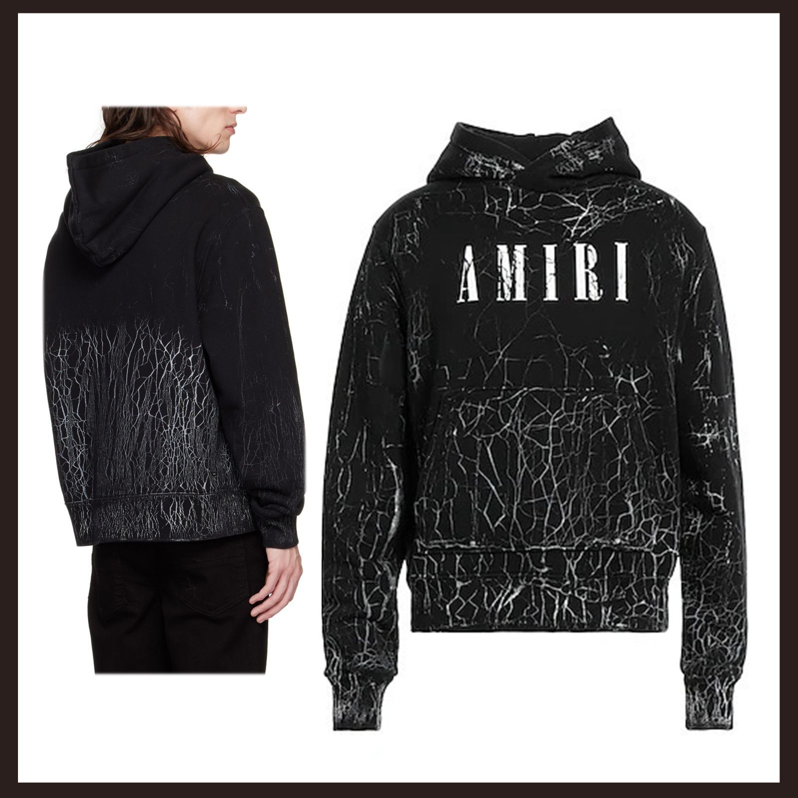 新品 未使用 AMIRI (アミリ) クラックダイ コア ロゴパーカー M