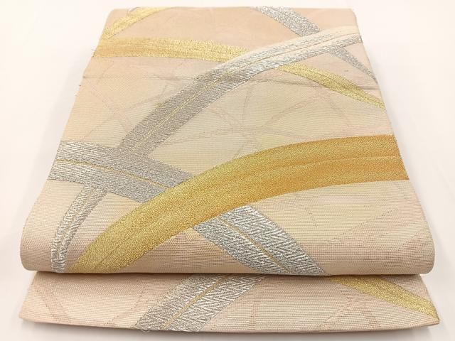 平和屋着物＊夏物 六通柄 本袋帯 唐織 芝草文 金銀糸 正絹